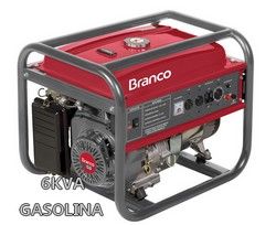 GRUPO GERADOR BRANCO B4T8000 6/6.5KVA GASOLINA PARTIDA MANUAL MONOFASICO 220V