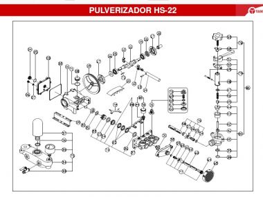 PULVERIZADOR YAMAHO HS22 VISTA EXPLODIDA