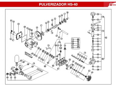 PULVERIZADOR YAMAHO HS40 VISTA EXPLODIDA